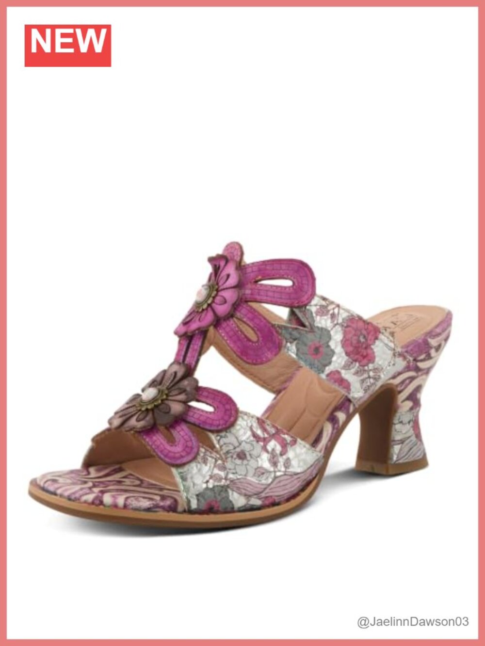 Hand-Painted Leather Sandals with Metallic Straps Wedge Heel